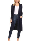 Solid Duster Cardigan Loose Fit