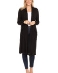 Solid Duster Cardigan Loose Fit