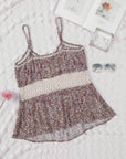 Floral Lace Crochet Spaghetti Strap Tank Top