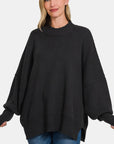 Zenana Side Sit Oversize Sweater