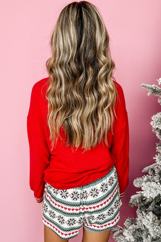 Christmas SLEIGH Top and  Snowflake Shorts Set