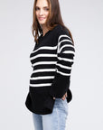 BiBi Ribbed Hem Stripe Sweater