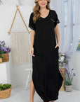 e Luna PLUS Solid Rhinestone Maxi Dress