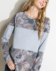 e Luna Floral Mixed Terry Tunic