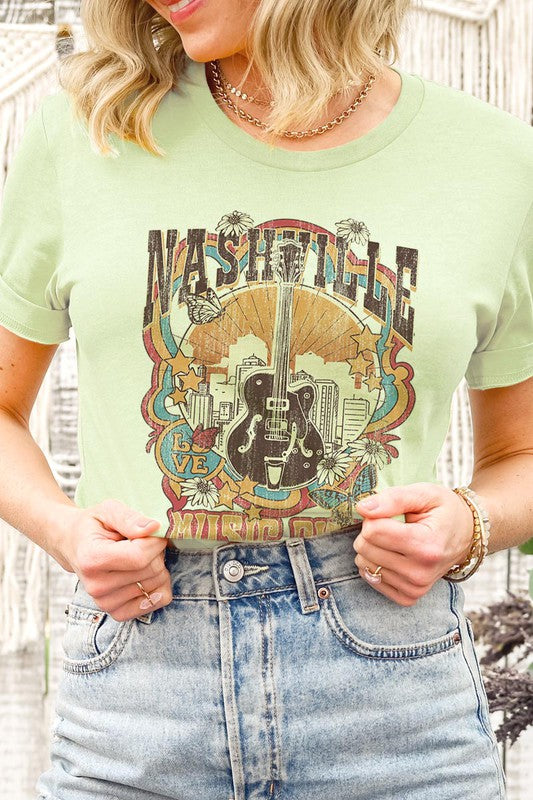 Nashville Music City Short Sleeve Graphic Tee - Online Only