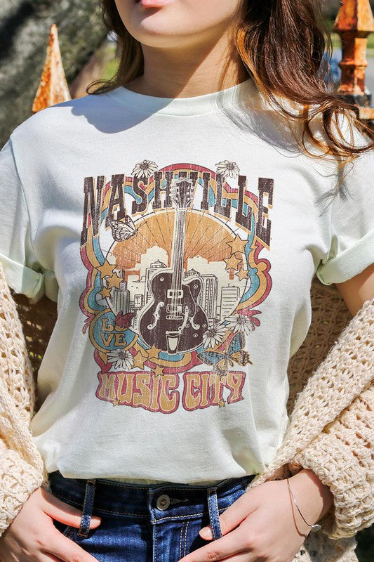 Nashville Music City Short Sleeve Graphic Tee - Online Only