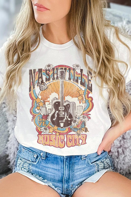 Nashville Music City Short Sleeve Graphic Tee - Online Only