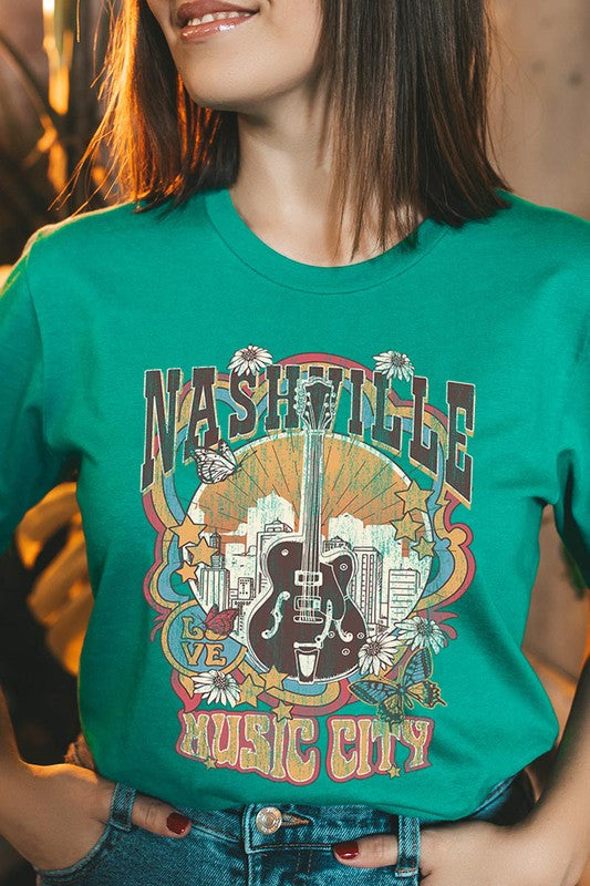 Nashville Music City Short Sleeve Graphic Tee - Online Only