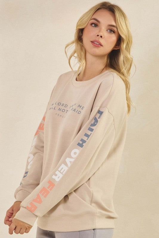 PLUS Faith Over Fear Ultra Comfy Graphic Sweatshirt