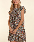 Leopard with Back Neck Button and Side Pockets Dress