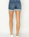 RISEN High Rise Cuffed Denim Shorts