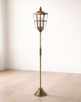 Distressed Metal Lantern Post with Glass Insert 48"H
