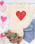 Distressed Red Valentine Heart Graphic Tee