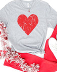 Plus Distressed Red Valentine Heart Graphic Tee