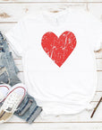 Distressed Red Valentine Heart Graphic Tee