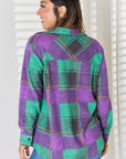 Zenana Plaid Button Up Long Sleeve Shacket