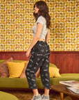 Jade By Jane Smiley Face Pattern Baggy Casual Pants