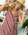 e Luna Striped Woven Camisole Top