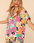 Haptics PLUS Floral Loose Fit Short Sleeve Top