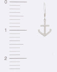 Cubic Zirconia Anchor Drop Earrings