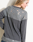 e Luna Distressed French Terry Sweatshirts