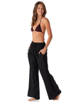 Black Wide Leg Drawstring Pants