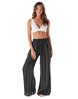 Akha Tribal Print Wide Leg Drawstring Pants