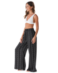 Akha Tribal Print Wide Leg Drawstring Pants