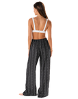 Akha Tribal Print Wide Leg Drawstring Pants