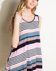 e Luna Multi Stripe Jersey Tank Top