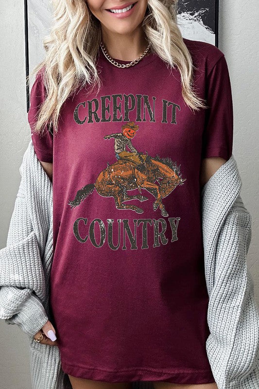 Creepin It Country Short Sleeve Graphic Tee