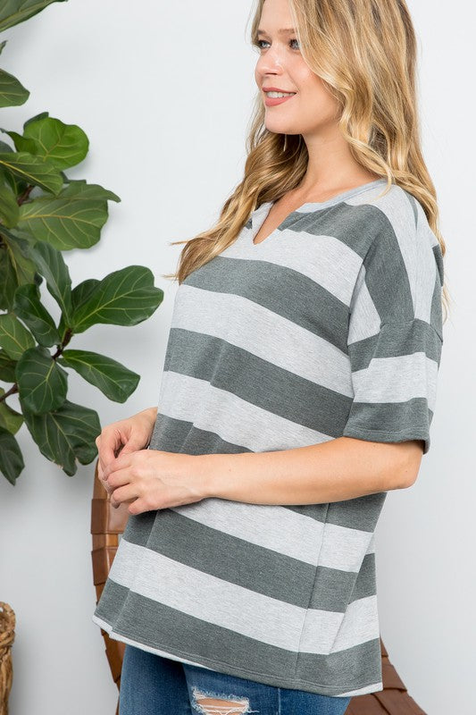 e Luna Striped Basic Top