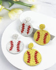 Seed Bead Sports Ball Post Earrings - Online Only