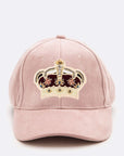 Royal Crown Patched Suede Cap