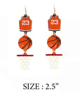 Sports Ball Uniform Acrylic Drop Hook Earrings - Online Only