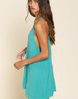 POL Sleeveless Deep V-neck Dress with Lace on Front - Online Only