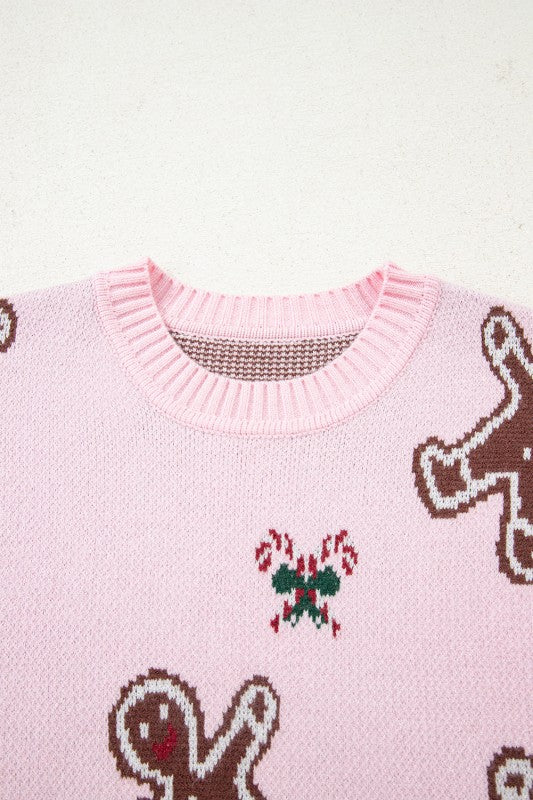 Christmas Ginger Bread Man Round Neck Sweater