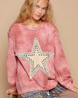 POL Washed Star Patch With Studded Top