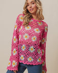 BiBi Floral Crochet Net Lace Cover Up