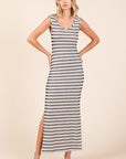 Mittoshop Striped Scoop Neck Sleeveless Maxi Dress