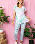 e Luna Tie Dye Thermal Hoodie Top