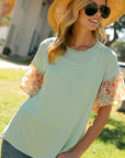 Solid Dizzy Floral Mixed Top - Online Only - My Pampered Life Seattle