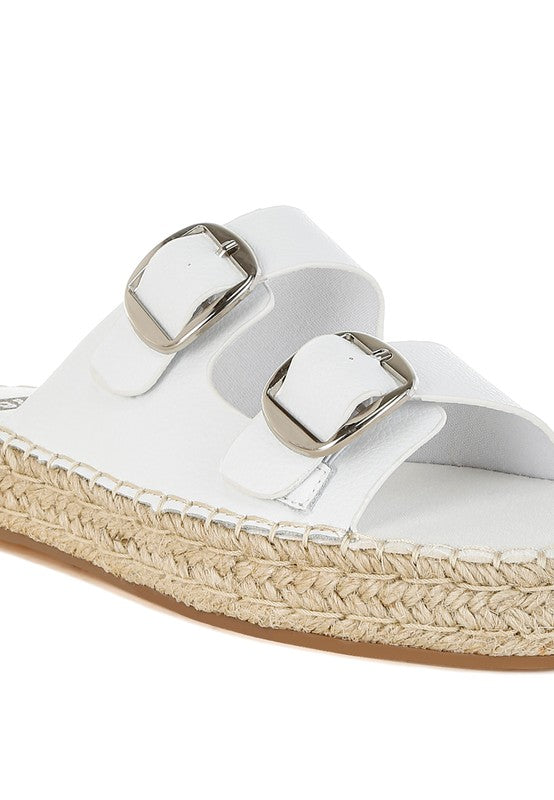 Palala Genuine Soft Leather Square Toe Espadrilles