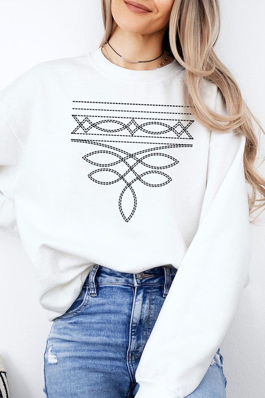 Western Boot Stitch Graphic Plus Sweatshirt