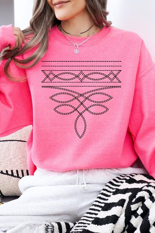 Western Boot Stitch Graphic Plus Sweatshirt