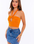 LE LIS Halter Bandeau Crop Top