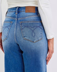 Judy Blue Full Size Distressed High Waist Wide Leg Jeans