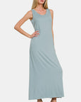 Zenana Scoop Neck Wide Strap Tank Dress