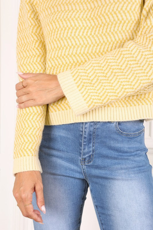 Lilou Herringbone Crew Neck Sweater - Online Only