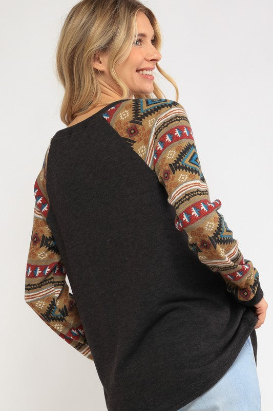 Mixed Aztec Top - Online Only